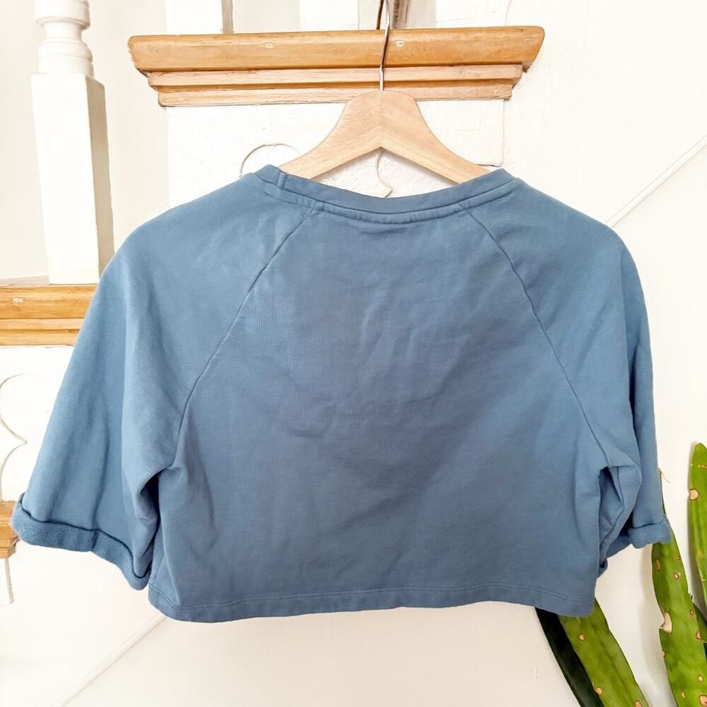 Gymshark Blue Cotton Cropped T-Shirt Short Sleeve Crewneck Tee Size S Small - Picture 5 of 5
